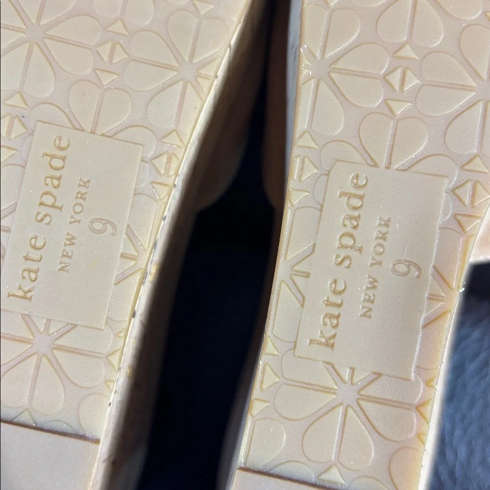 kate spade Suede leather Penelope Cork Wedge bungalow Slide in shoes 9